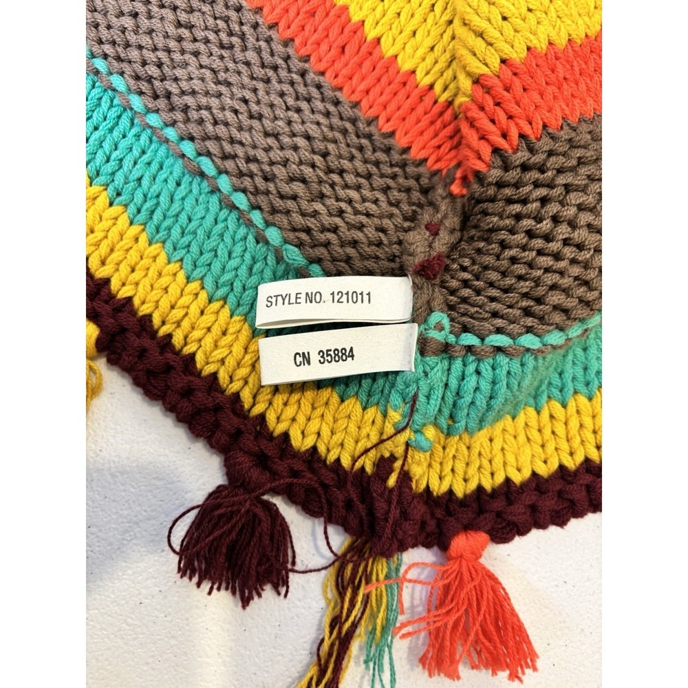 Ivy Jane SZ M Cotton Western Boho MultiColor Fringe Crop Open Sweater Vest‎ - Picture 10 of 10